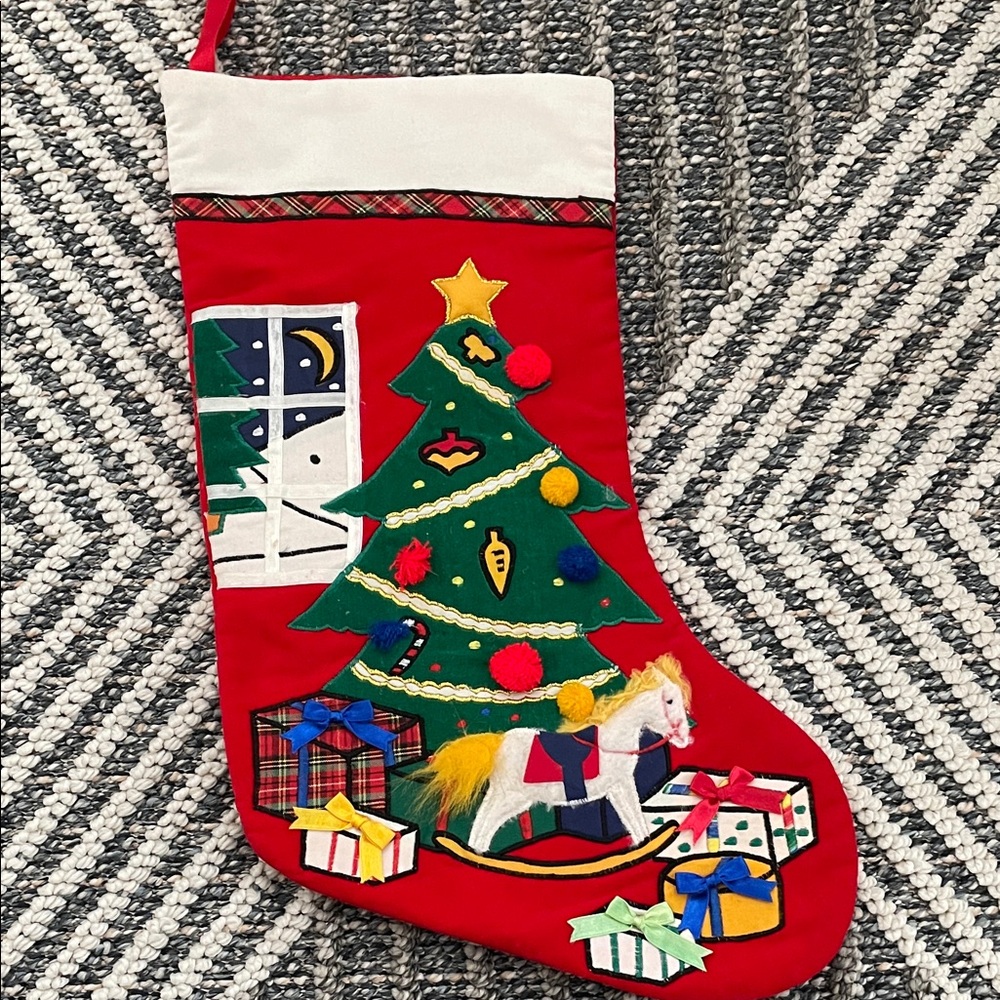 Vintage Felt Christmas Stocking